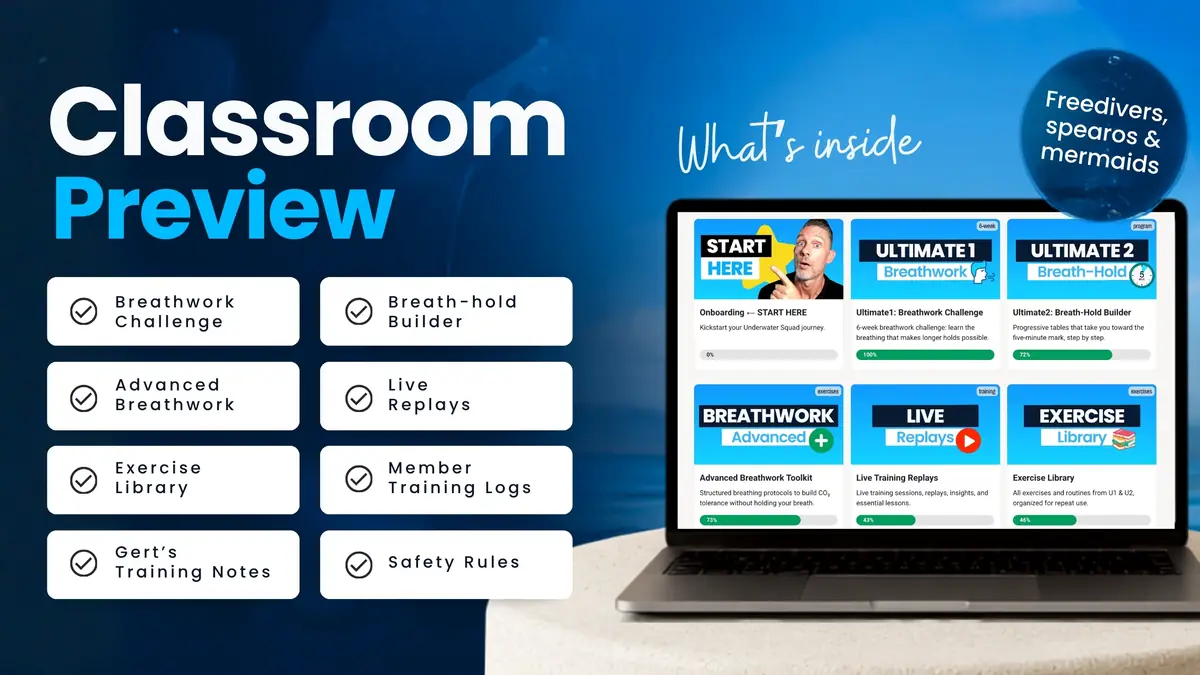 Underwater Squad classroom preview showing all programs and progress bars